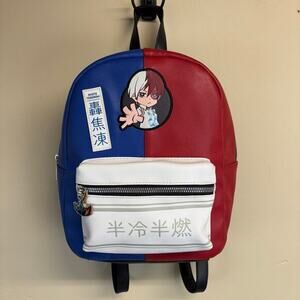 Bioworld My Hero Academia Shoto Todoroki Fire & Ice Faux Leather Mini Backpack
